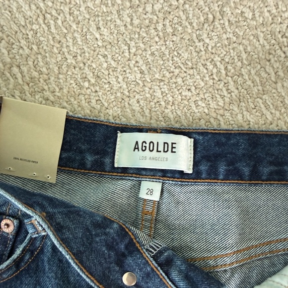 Agolde Parker Vintage Cut Off Short in Caution - Picture 5 of 6